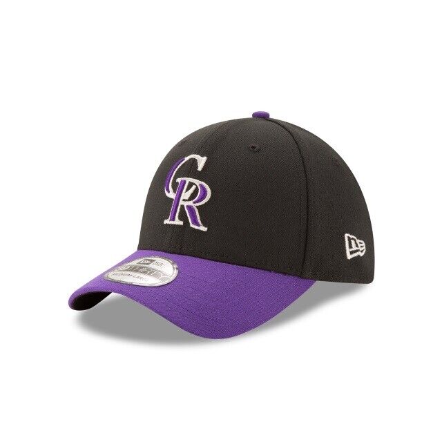 Colorado Rockies Hat Cap Stretch Fit Youth Black Purple New Era Embroidered  MLB