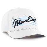 Miami Marlins ’47 Brand White Downburst Hitch Snapback Hat