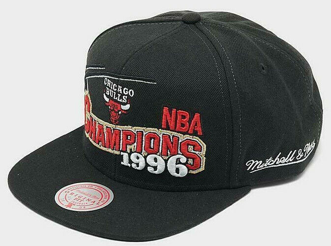 NBA Chicago Bulls Mitchell & Ness 1996 NBA Champions White Hat Snapback  Cap NEW