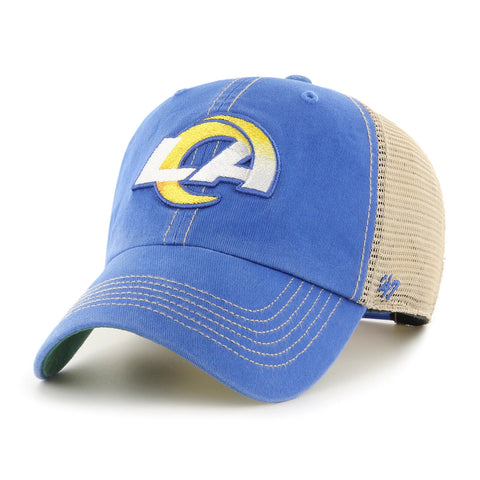 2022 Los Angeles Rams LA 47 Brand NFL Clean Up Mesh Trawler Snapback Hat Dad Cap