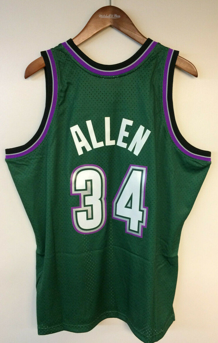 100% Authentic Ray Allen Mitchell & Ness 96 97 Bucks Jersey Size 44 L  Mens