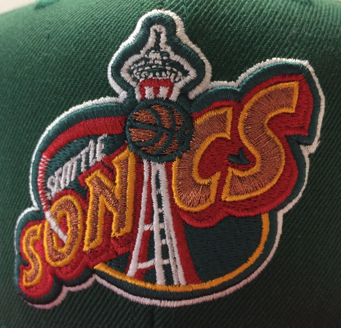 Seattle SuperSonics Mitchell & Ness NBA Snapback Hat XL Logo 2Tone Cap –  Cowing Robards Sports