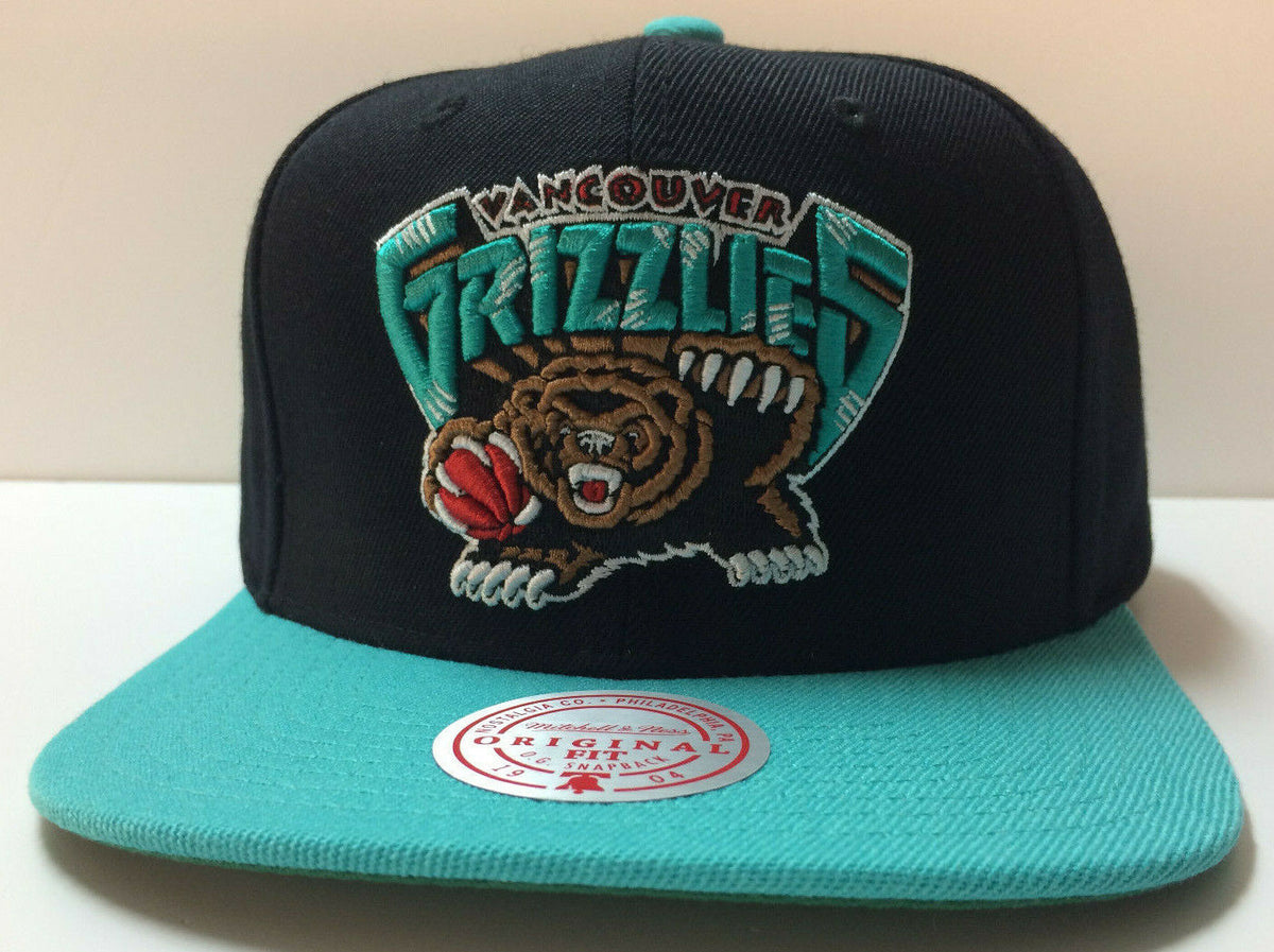 Men's Vancouver Grizzlies Mitchell & Ness Black/Turquoise Hardwood Classics  Snapback Hat