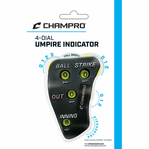 Champro 4 Dial Umpire Indicator Optic Yellow Dials Baseball Softball Umpires Ump