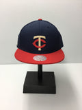 Mitchell & Ness Minnesota Twins Navy Flat Bill Twill Adjustable Snapback Hat