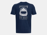 Under Armour Mens UA Freedom By Sea  T-shirt Graphic Short Sleeve