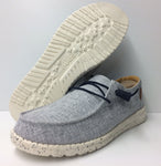 Hey Dude Wendy Chambray White Blue Women's Lightweight Shoes Slip On Casual