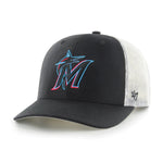 2024 MIAMI MARLINS BLACK 47 TRUCKER ADJUSTABLE MESH SNAPBACK