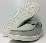Hey Dude Wendy Sparkling Pearl Grey Women's Lightweight Slip On Casual Shoes