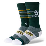 Oakland Athletics Closer Oak Stance MLB Baseball Crew Socks Large Men 9-13