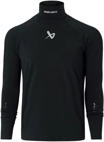 2024 Bauer Neckprotect Compression Hockey Long Sleeve Shirt With Neck Guard Mens