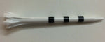 2 3/4" Champ Plastic Fly Tees Black Striped White My-Hite Golf Tees 2.75 Length