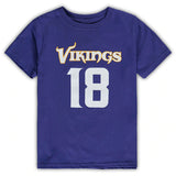 Justin Jefferson Minnesota Vikings #18 NFL Boys Purple T-Shirt -Youth