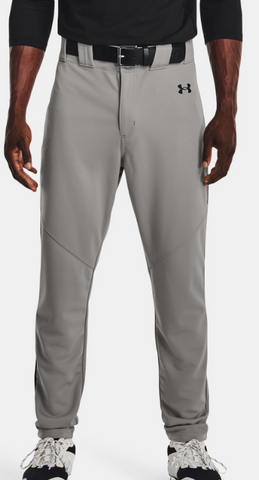 2023 Under Armour Men's Grey Black Piped UA Utility Fit Adult Baseball Pants