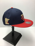 Mitchell & Ness Minnesota Twins Navy Flat Bill Twill Adjustable Snapback Hat