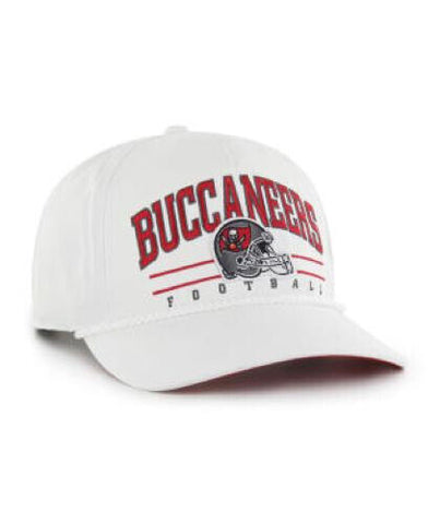 2024 TAMPA BAY BUCCANEERS WHITE ROSCOE 47 HITCH SNAPBACK ROPE HAT
