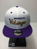 Minnesota Vikings RARE Retro Script New Era 9FIFTY Snapback Hat