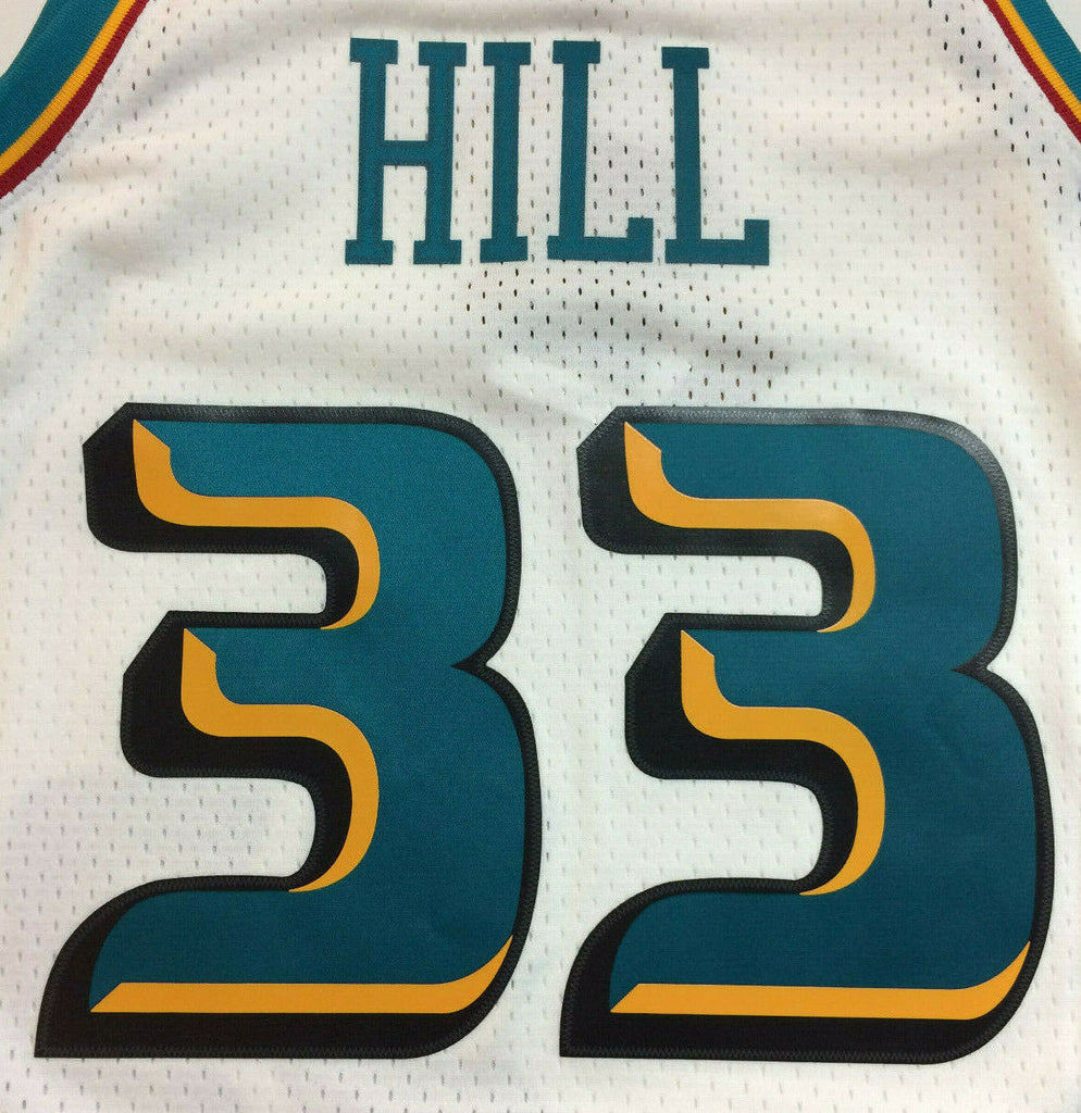 Grant Hill Detroit Pistons Mitchell & Ness Hardwood Classics Stitch Name &  Number T-Shirt - White