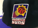 Phoenix Suns Mitchell & Ness NBA Snapback Hat Script Logo Cap Black Hardwood