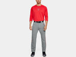 Under Armour Men's Grey w/ Red Piped UA Utility Relaxed Fit Adult Baseball Pants