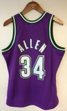 Ray Allen Milwaukee Bucks Mitchell & Ness NBA Authentic Jersey 2000-2001 Purple