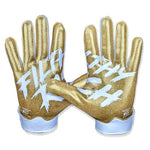 2022 Battle Sports Adult Filthy Rich Gold Football Receivers Gloves Running