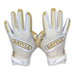 2022 Battle Sports Adult Filthy Rich Gold Football Receivers Gloves Running