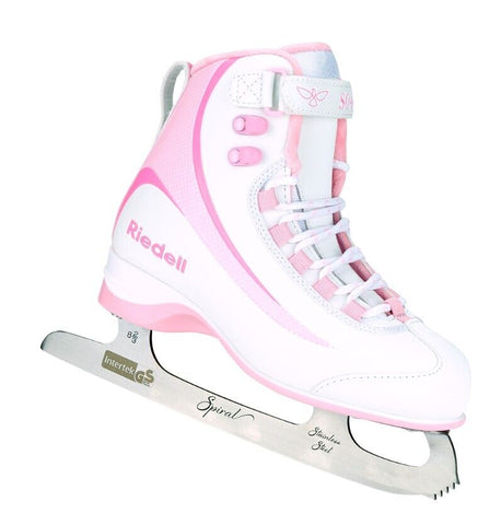 Riedell Soar Pink Girls Junior Figure Ice Skates Size 8,9,10,11,12,13,1,2,3