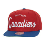 Montreal Canadiens Habs Mitchell & Ness NHL Vintage Script Snapback Hat Cap