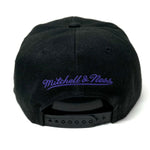 Los Angeles Lakers LA Mitchell & Ness NBA Snapback Hat Black Adjustable Cap Flat