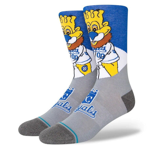 2022 Kansas City Royals KC Stance MLB Sluggerrr Mascot Socks Large Men's 9-13