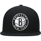 Brooklyn Nets Mitchell & Ness NBA Snapback Hat Nets Ball Logo Cap Flat Brim
