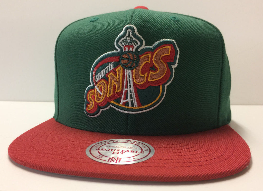 Mitchell & Ness Seattle SuperSonics Hardwood Classic Basic Adjustable Dad Hat - Red