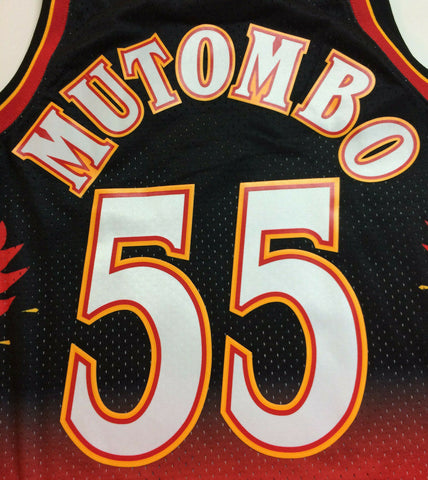 Mitchell and Ness 1996 Atlanta Hawks Dikembe Mutombo #55 Swingman Jersey