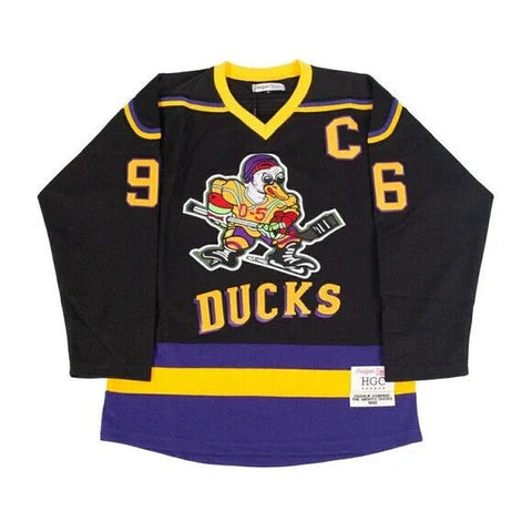 Charlie Conway Mighty Ducks Black #96 Headgear Classics Authentic Hockey Jersey