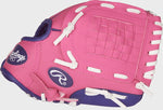 Rawlings MLB Players Series 9" Pink Youth glove with ball :  Ages 3-5 Left Hand