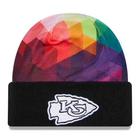 Men's Kansas City Chiefs New Era Black 2023 NFL Crucial Catch Cuffed Knit Hat