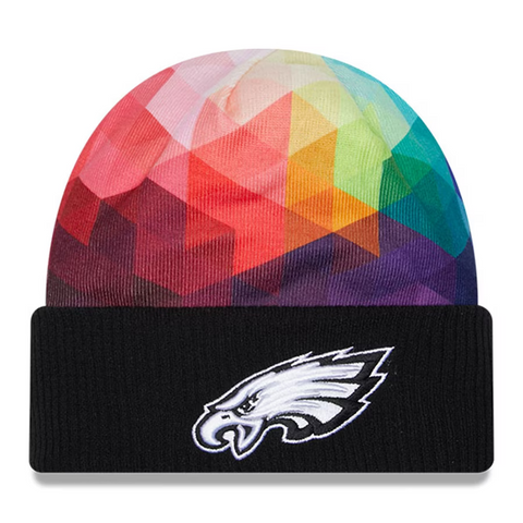 Men's Philadelphia Eagles  New Era Black 2023 NFL Crucial Catch Cuffed Knit Hat