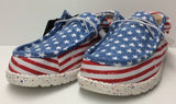Hey Dude Wally Patriotic Stars and Stripes Mens Casual Lightweight Slip On Shoes