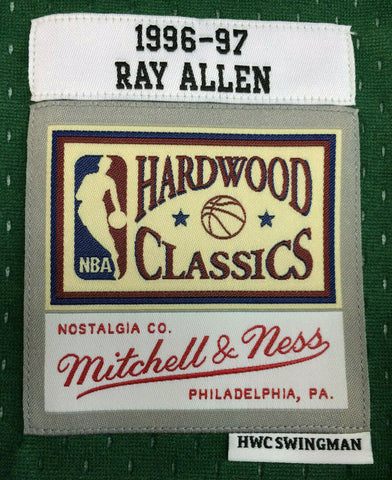 Men's Mitchell & Ness Ray Allen White Milwaukee Bucks 1996-97 Hardwood Classics Swingman Jersey, Size: XL