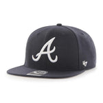 2024 ATLANTA BRAVES NAVY SURE SHOT 47 CAPTAIN SNAPBACK ADJUSTABLE HAT