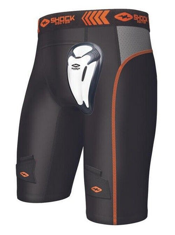 Shock Doctor Tight Compression Hockey Short with BioFlex Cup Boys or Mens Jock