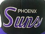Phoenix Suns Mitchell & Ness NBA Snapback Hat Script Logo Cap Black Hardwood