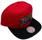 Philadelphia 76ers Mitchell & Ness NBA Snapback Hat 2Tone Hardwood Cap Sixers