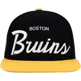 Boston Bruins Mitchell & Ness NHL Vintage Script Snapback Hat Cap