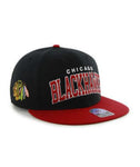 2024 CHICAGO BLACKHAWKS BLACK BLOCKSHED 47 CAPTAIN ADJUSTABLE SNAPBACK