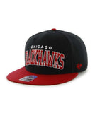 2024 CHICAGO BLACKHAWKS BLACK BLOCKSHED 47 CAPTAIN ADJUSTABLE SNAPBACK