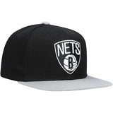 Brooklyn Nets Mitchell & Ness NBA Snapback Hat Nets Logo Cap 2 Tone Flat Brim