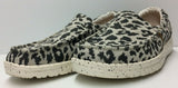 Hey Dude Women's Misty Woven Cheetah Grey Shoes Slip On Comfortable Casual