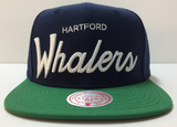 Hartford Whalers Mitchell & Ness NHL Vintage Script Snapback Hat Cap
